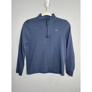 Vineyard Vines Kids Blue Whale Logo‎ 1/4 Zip Pullover Sweatshirt Size M 12 14